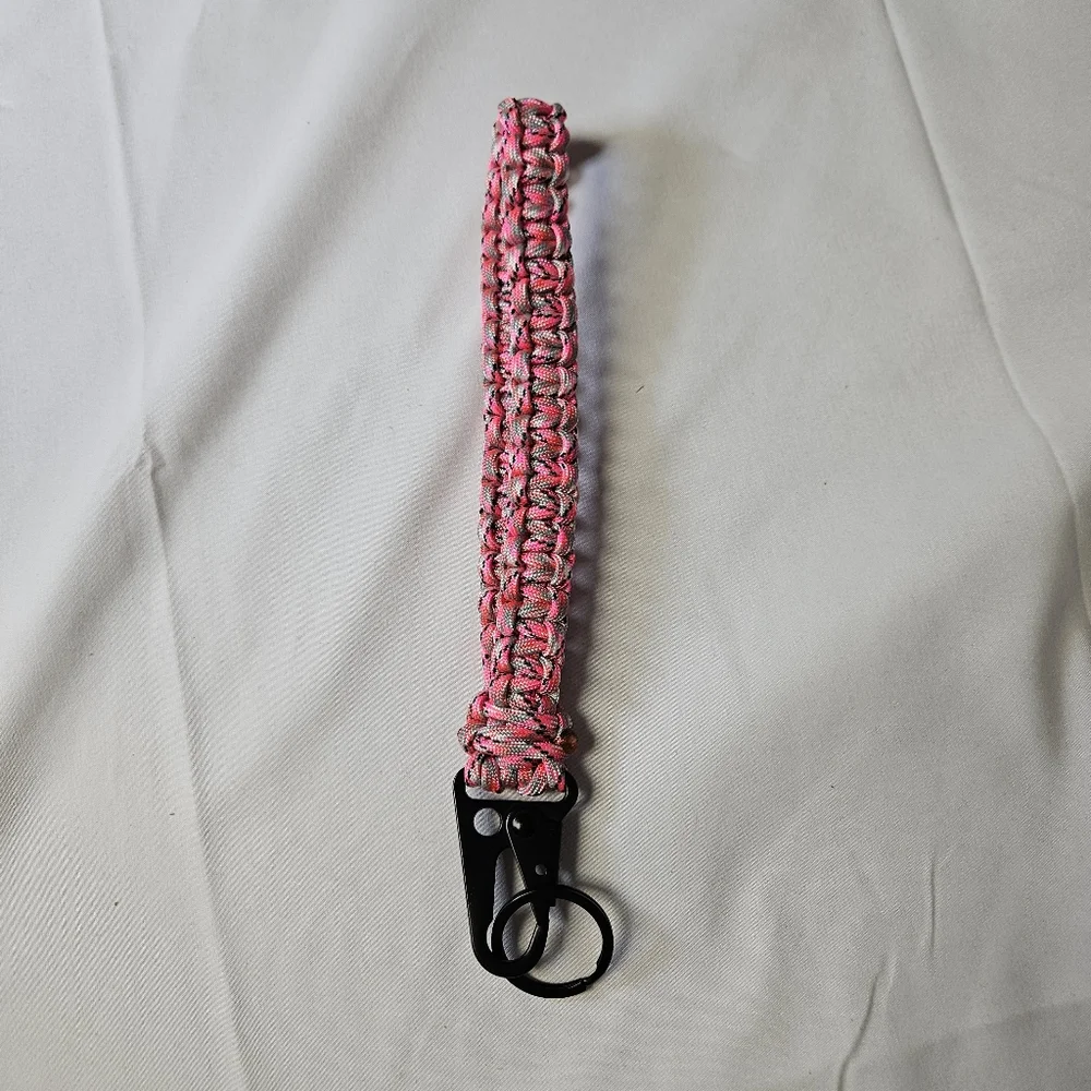 550 Paracord‎ Pink Camo Keychain Wristlet